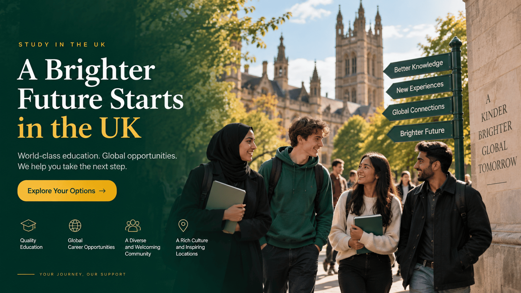International students exploring study opportunities in the UK